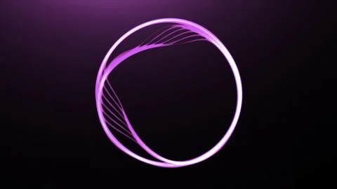 Abstract flexible ring isolated on a dark background. Motion. Transforming Stock Illustration