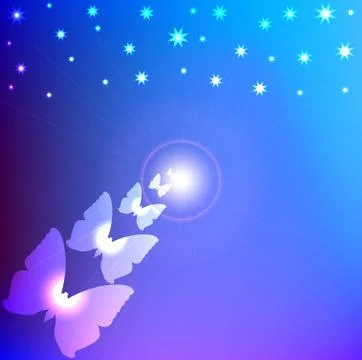 Abstract flight of butterflies Stock Illustration