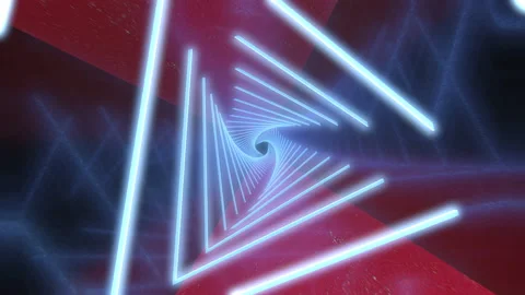 Abstract flight in a futuristic corridor with triangles, seamless loop of 4k bac Stock Footage 150719743