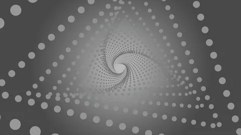 Abstract flight inside tunnel of dotted triangles. Motion. Optical illusion of 스톡 일러스트