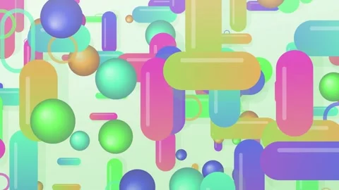 Abstract Floating 3D Geometric Capsules and Spheres Background Loop Stock Footage 346206830
