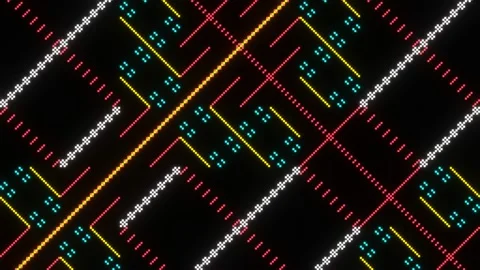 Abstract Floating background of pixel lines Stock Footage 170878053