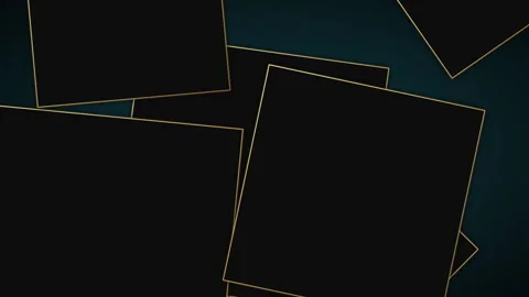 Abstract Floating Black Square Photo Frames on Dark Background Stock Footage 342321243