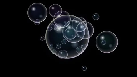 Abstract Floating Bubbles and Glass Spheres – Futuristic 3D Animation Stock-Footage 346018891