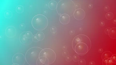 Abstract Floating Bubbles on a Vibrant Teal and Red Gradient Background Stock Footage 335495873