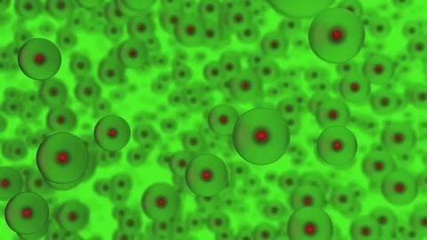 Abstract Floating cells in the green background イラスト素材