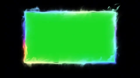 Abstract floating colored smoke fire frame green screen overlay video 4k Stock Footage 289911004