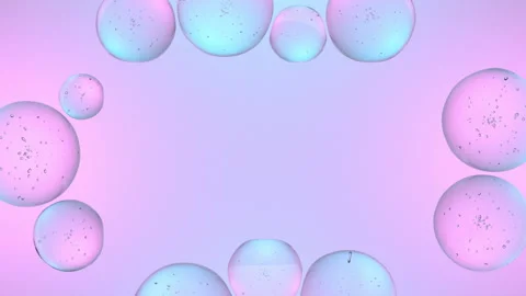 Abstract Floating Cosmetic Serum Bubbles on Pastel Gradient Background Vídeo Stock 337287484