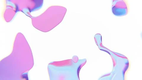 Abstract floating form with iridescent pink and blue hues.. Stock Illustration