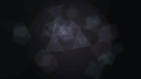 Abstract Floating Geometric Shapes with Soft Glow Overlay Stock Footage 334826908