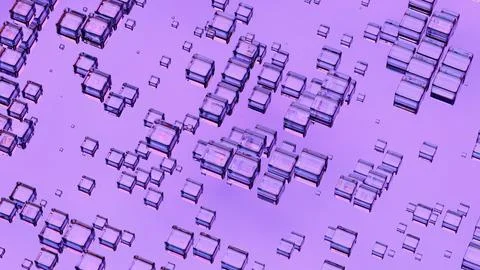 Abstract Floating Glass Cubes with Gradient Background Stock Illustration