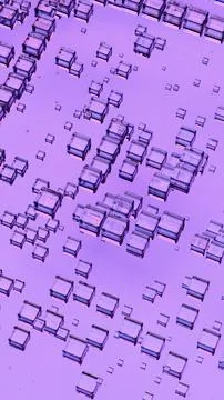 Abstract Floating Glass Cubes with Gradient Background Stock Illustration