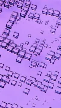 Abstract Floating Glass Cubes with Gradient Background Stock Illustration