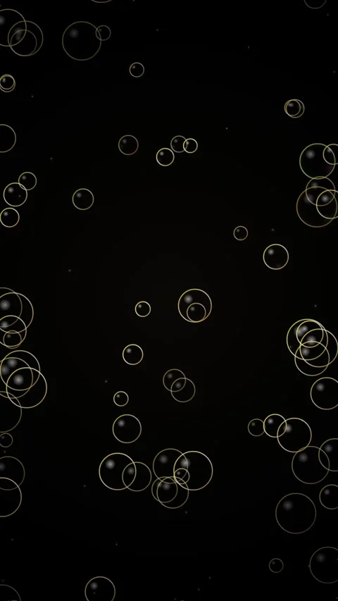 Abstract Floating Golden Bubbles on Dark Background Stock-Footage 346196266