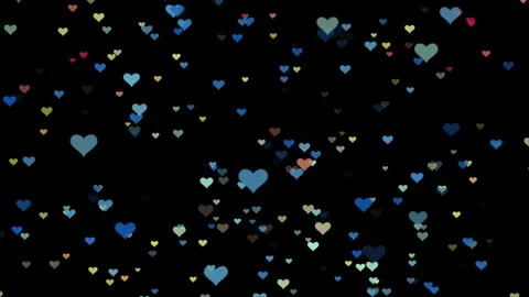 Abstract Floating Multicolor Heart Particles Background Stock Footage 333262159