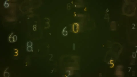 Abstract Floating Numbers Background With Dark Green Technology Theme Stock Footage 318797454