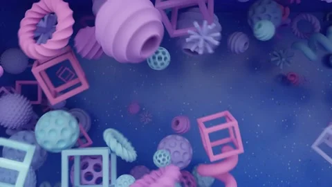 Abstract floating objects colliding with each other. 库存影片 227016649