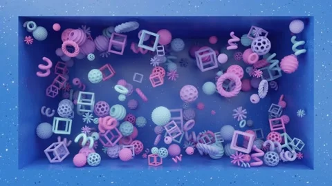 Abstract floating objects colliding with each other. 库存影片 227016977