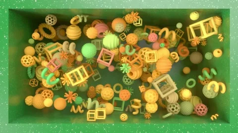 Abstract floating objects colliding with each other. 库存影片 228309891