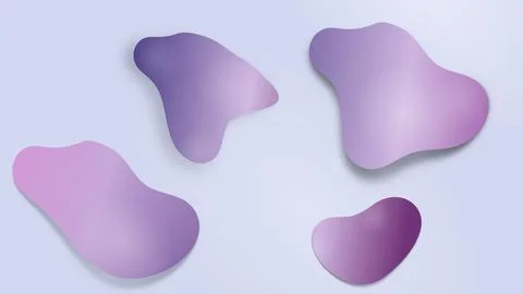 Abstract Floating Shapes Purple Blobs イラスト素材