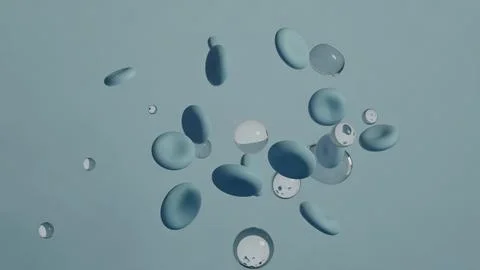 Abstract Floating Spheres of Varying Sizes in a Minimalist Style Stock Illustration