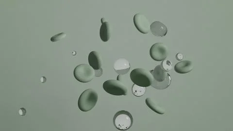 Abstract Floating Spheres of Varying Sizes in a Minimalist Style Stock Illustration