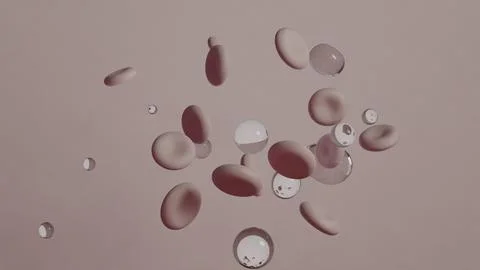 Abstract Floating Spheres of Varying Sizes in a Minimalist Style Stock Illustration