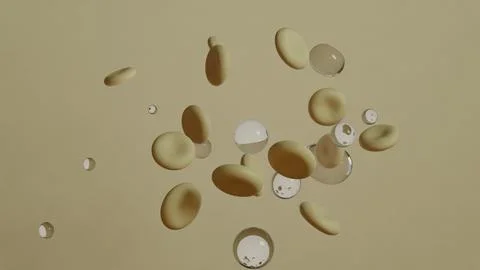 Abstract Floating Spheres of Varying Sizes in a Minimalist Style Stock Illustration