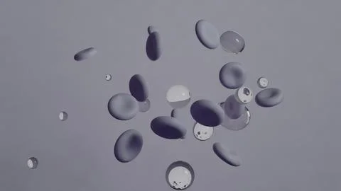 Abstract Floating Spheres of Varying Sizes in a Minimalist Style Stock Illustration