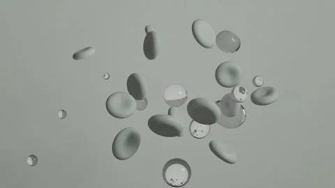 Abstract Floating Spheres of Varying Sizes in a Minimalist Style Stock Illustration