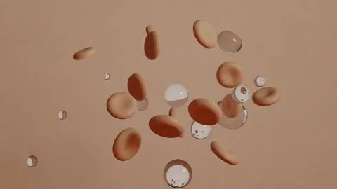 Abstract Floating Spheres of Varying Sizes in a Minimalist Style Stock Illustration