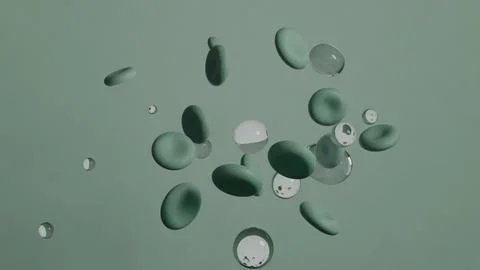 Abstract Floating Spheres of Varying Sizes in a Minimalist Style Stock Illustration