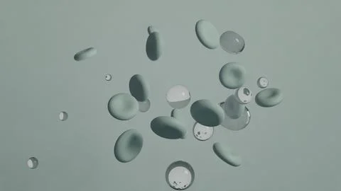 Abstract Floating Spheres of Varying Sizes in a Minimalist Style Stock Illustration
