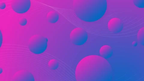Abstract Floating Spheres on a Vibrant Gradient Background. Stock Footage 320462725