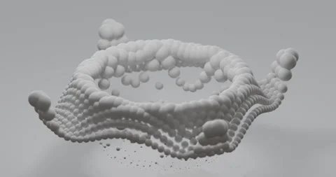 Abstract floating white spheres in cloud-like rings looping animation Stock Footage 335252888