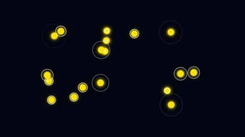 Abstract Floating Yellow Glowing Particle Orbs Matrix Stock Footage 341845165