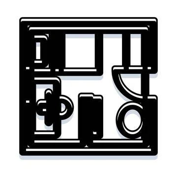 Abstract floor plan layout design for interior planning 库存插图