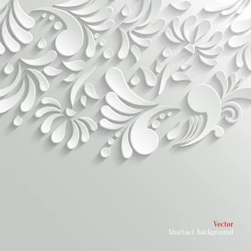 Abstract Floral 3d Background Stock Illustration