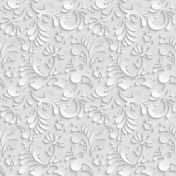 Abstract Floral 3d Seamless Pattern Stock Illustration