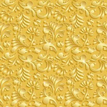 Abstract Floral 3d Seamless Pattern Stock Illustration