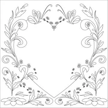 Abstract floral background, contours Stock Illustration