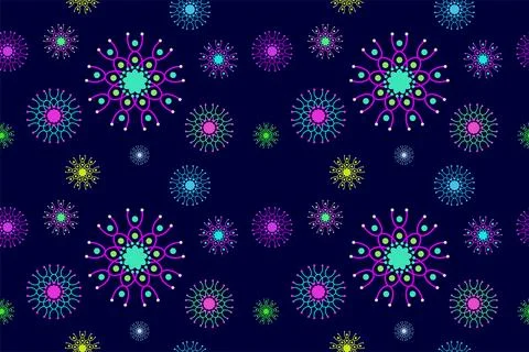 Abstract floral background design template. Seamless geometric flowers patt.. Illustrazione stock