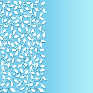 Abstract floral background with holly Stock Illustration