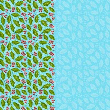 Abstract floral background with holly Stock Illustration