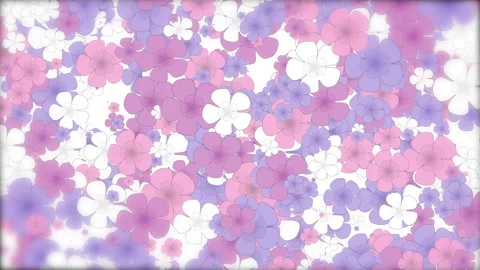 Abstract floral background. Movement of small pink and purple flowers. Stock Footage 236246310
