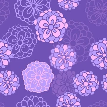 Abstract floral background, summer theme seamless pattern, vector wallpaper,  Stock Illustration