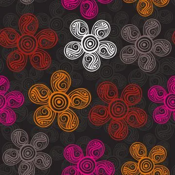 Abstract floral background, summer theme seamless pattern, vector wallpaper,  Illustrazione stock