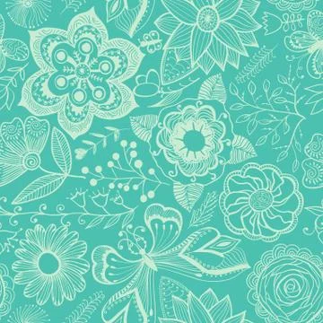 Abstract floral background, summer theme seamless pattern, vector wallpaper,  Illustrazione stock