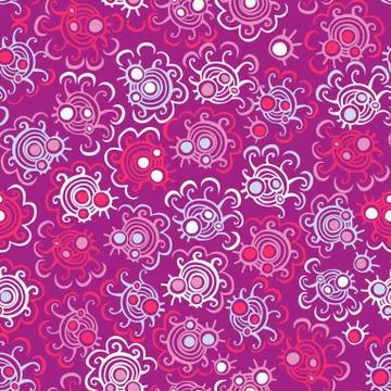 Abstract floral background, summer theme seamless pattern, vector wallpaper,  Stock Illustration