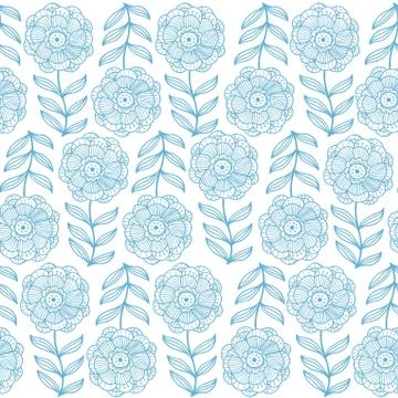 Abstract floral background, summer theme seamless pattern, vector wallpaper,  Illustrazione stock